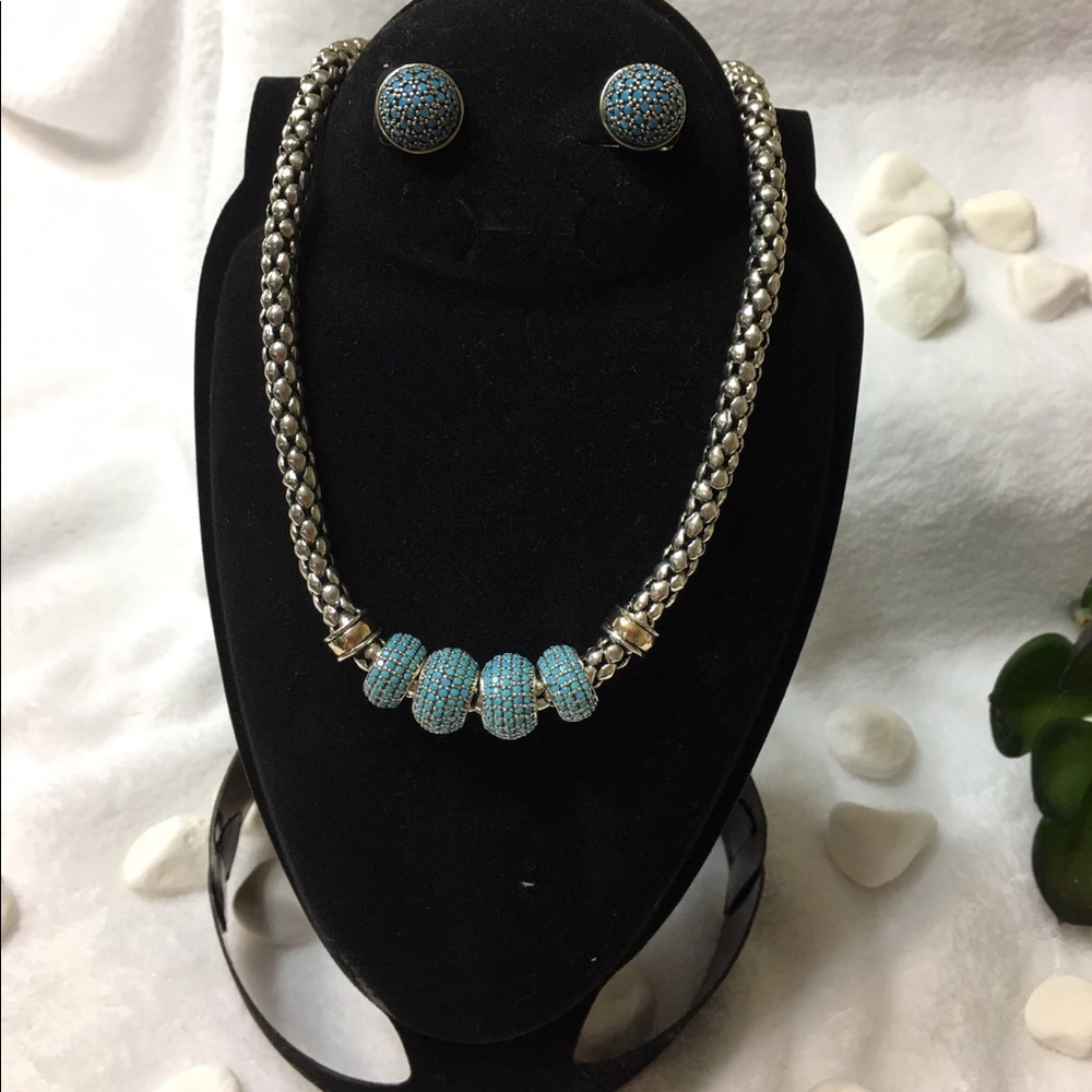 NEW Sterling Silver Necklace and earrings set